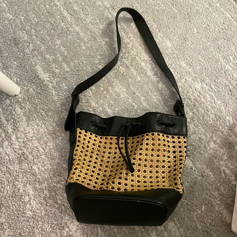 Zara wicker bucket bag